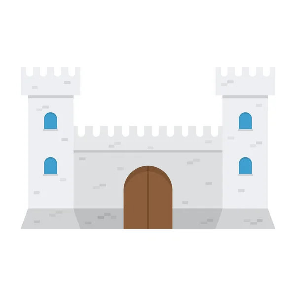 Castelo medieval, isolado sobre fundo branco . — Vetor de Stock