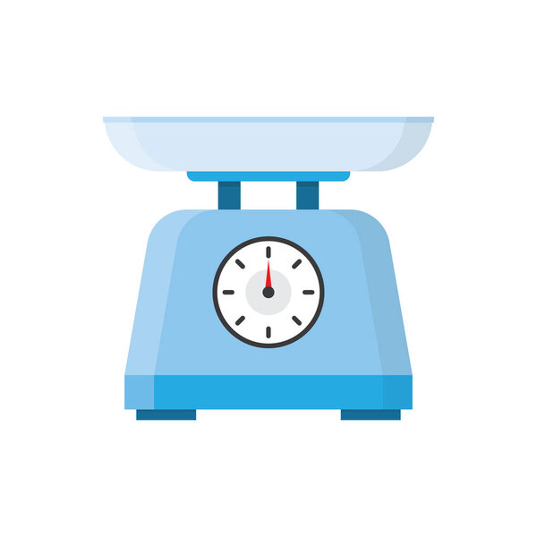 kitchen scale with bowl isolated on white background.