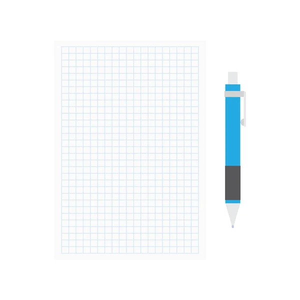 Opened notepad with pen — Stock Vector