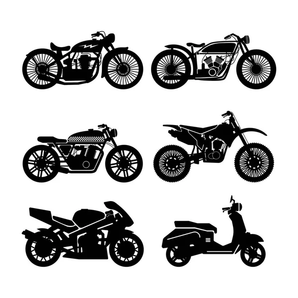 Motorcykel ikoner set. — Stock vektor