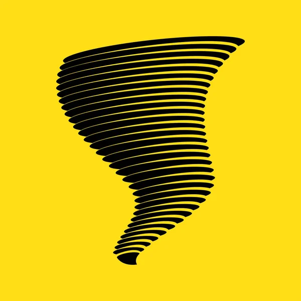 Sarı arka plan üzerinde izole kasırga sembolü — Stok Vektör