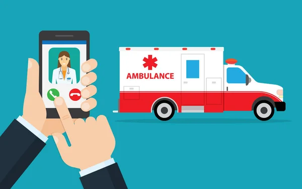 Aplicação para chamar ambulância —  Vetores de Stock