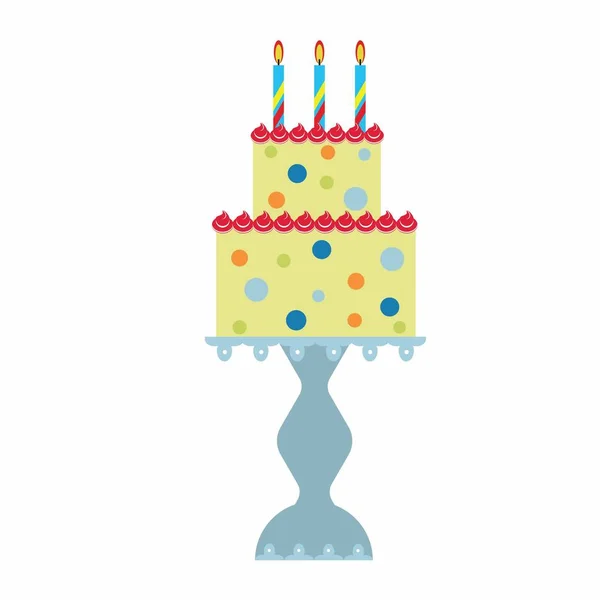 Pastel de cumpleaños en el stand — Archivo Imágenes Vectoriales