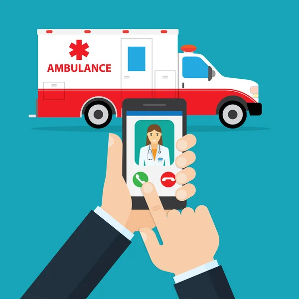 Application pour appeler une ambulance — Image vectorielle