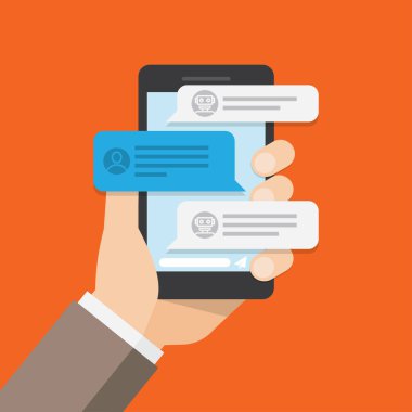 Kullanıcı sohbet bot mobil uygulaması ile sohbet.