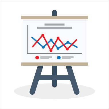 Flipchart, veri pazarlama ile beyaz tahta perde