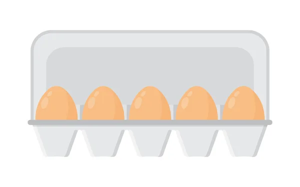 Kycklingägg i en bricka — Stock vektor