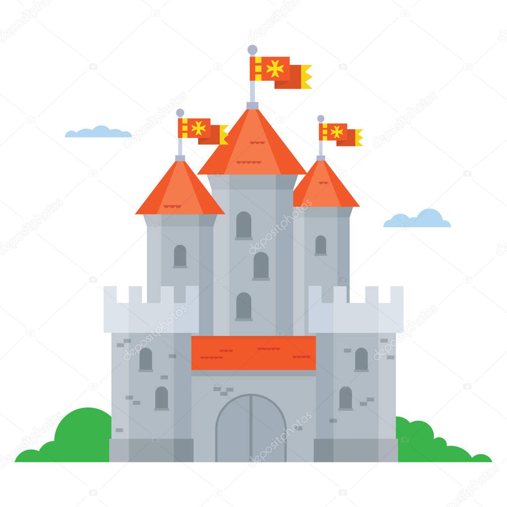Vector medieval stone castle