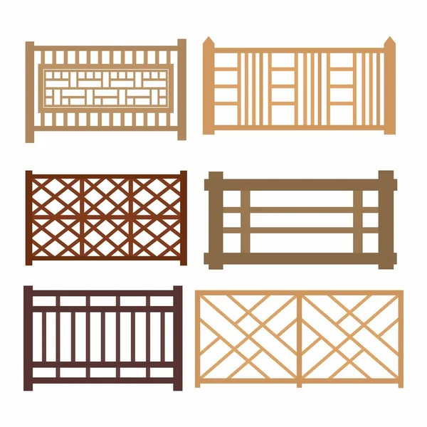 Set of wood fences — Stock Vector