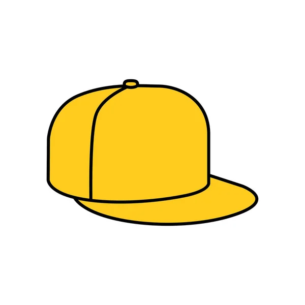 Yellow Rap cap icon — Stock Vector