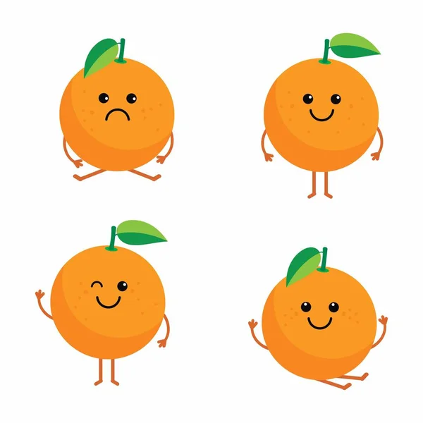 Conjunto de laranja desenhos animados — Vetor de Stock