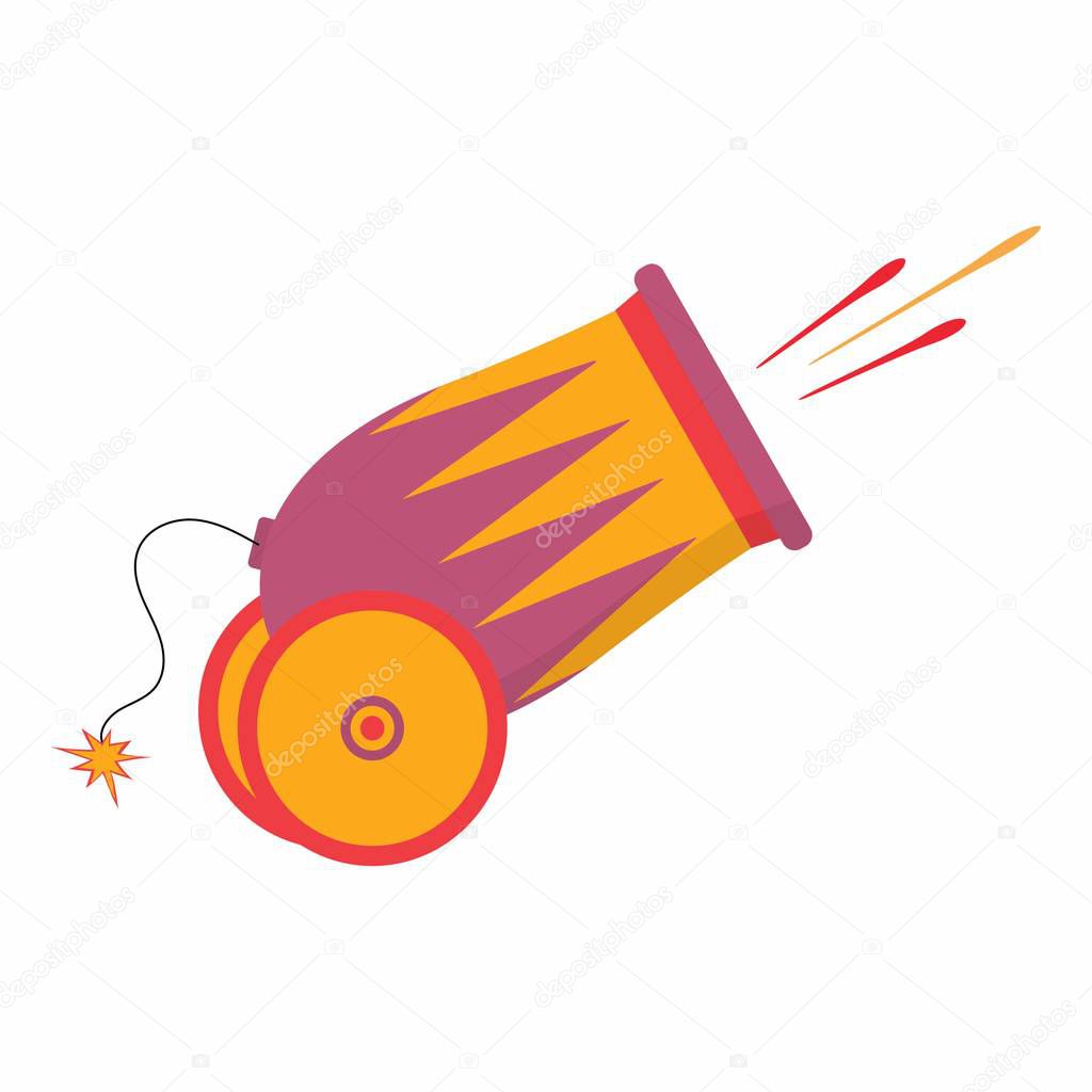 Cannon isolated on white background, cannon icon in cartoon style
