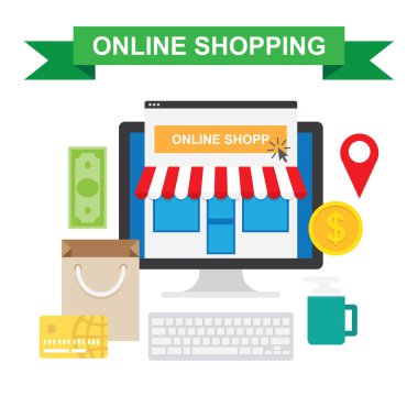 Alışveriş online mağaza konseptiyle