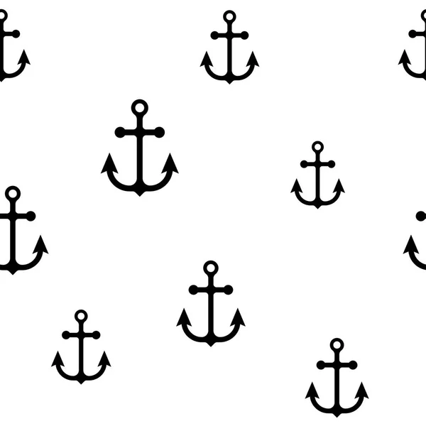 Seamless sea pattern in anchor — Stock Vector