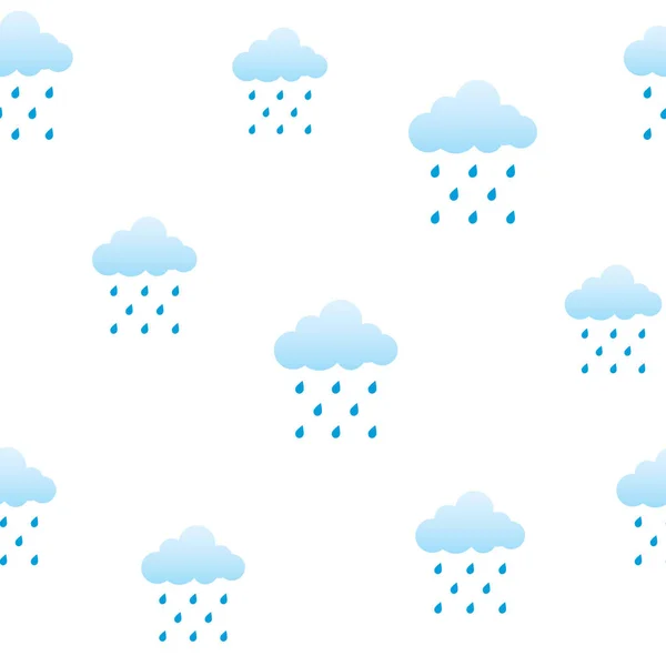 Nuvens e chuva. padrão sem costura — Vetor de Stock