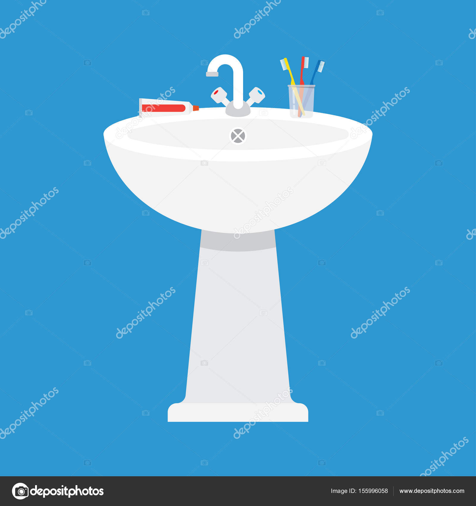 Lavatório de cerâmica no banheiro Vetor de stock de ©Makc76 155996058, image size:963x1024