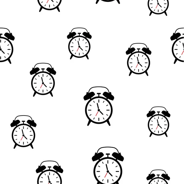 Alarm clock seamless pattern background — Stock Vector