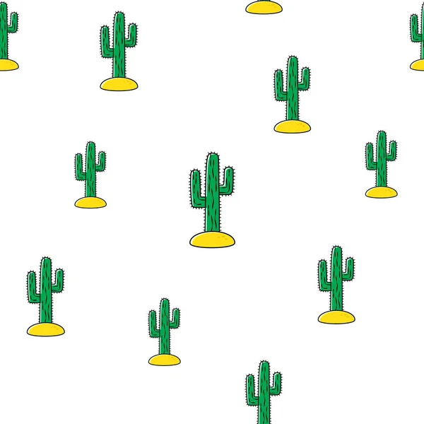 Patrón sin costura vectorial con cactus tropicales — Vector de stock