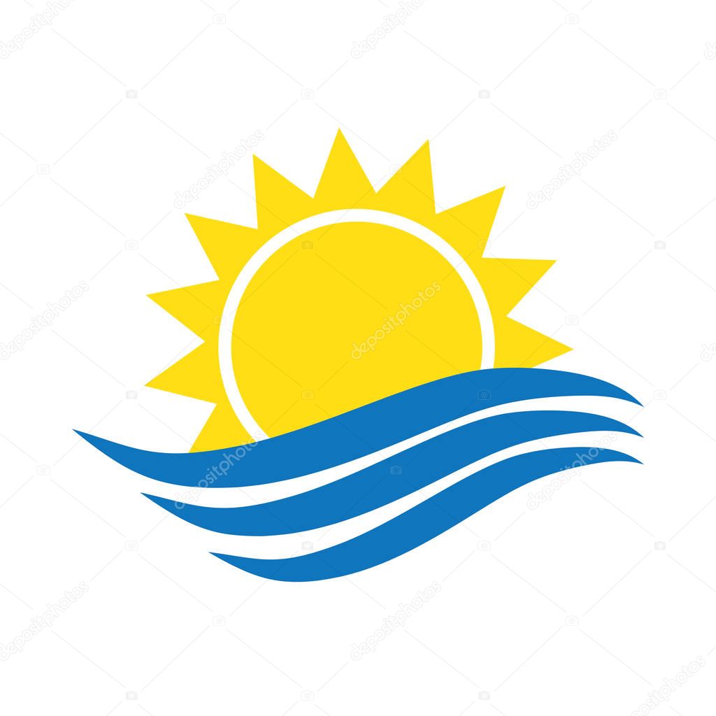 Sun and wave icon