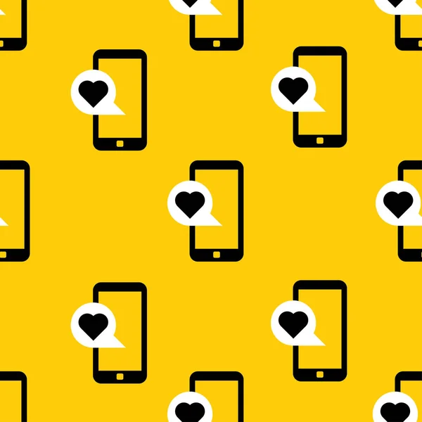 手机与爱消息模式 — 图库矢量图片