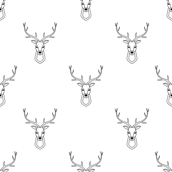 Seamless pattern with deer head — Stock Vector