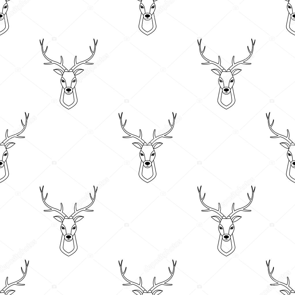 seamless pattern with deer head