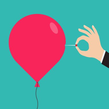 Balon adam el iğneyle delip geçiyor