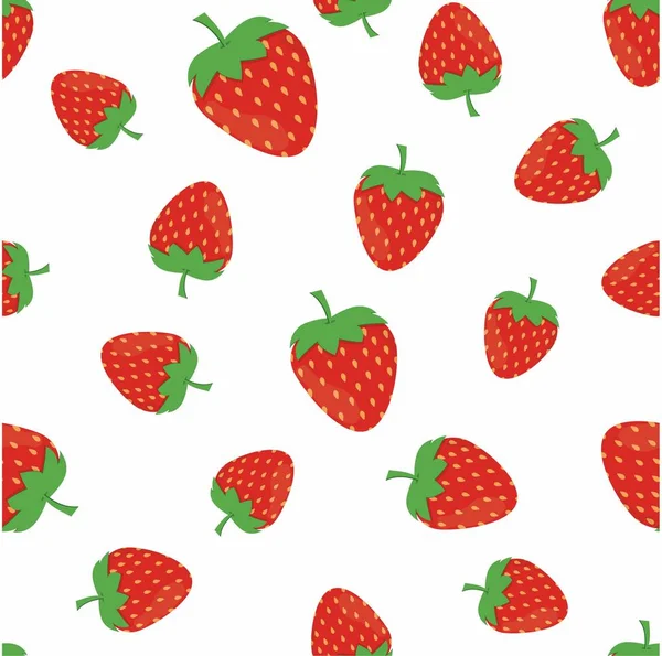 Modèle de fraise d'été — Image vectorielle