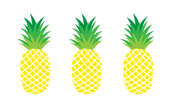 Ananas kümesi. egzotik meyve. — Stok Vektör