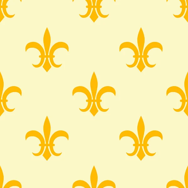 Patrón dorado sin costuras con Fleur de Lis — Vector de stock