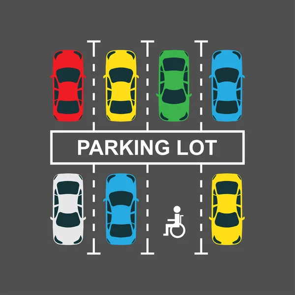Ovanifrån av en stad bil parkeringsplats — Stock vektor