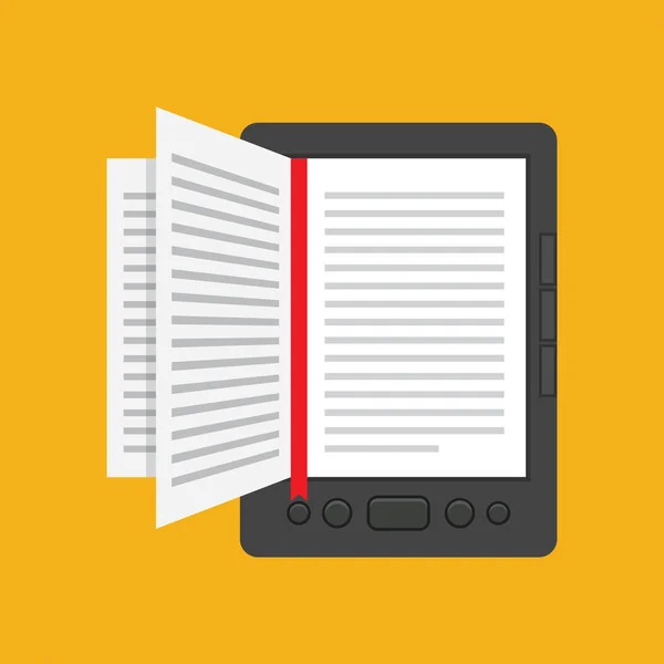 E-book conceito em design plano — Vetor de Stock