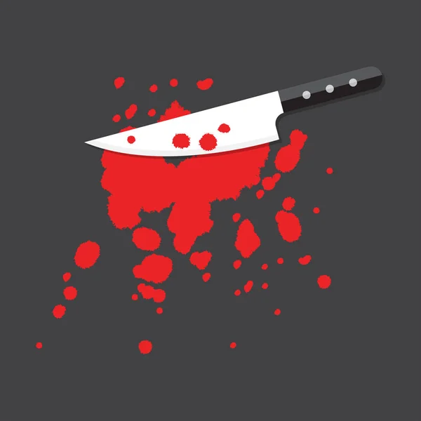 Cuchillo con sangre . — Vector de stock