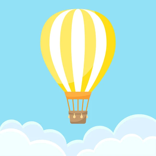 Heißluftballon und Wolken — Stockvektor