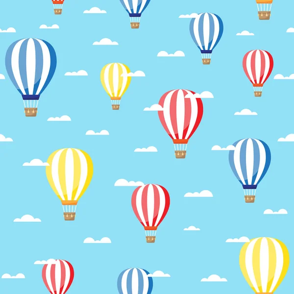 Air balloon with clouds pattern — Stock Vector