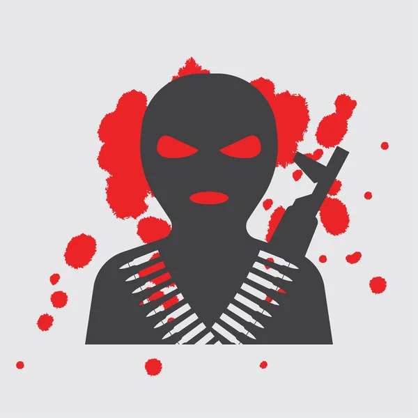 A balaclava maszk terrorista ikon — Stock Vector