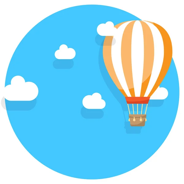 Hot Air Balloon and Clouds — Stock Vector