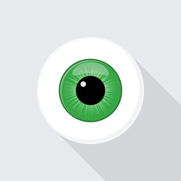 Globe oculaire humain. Œil vert vif — Image vectorielle