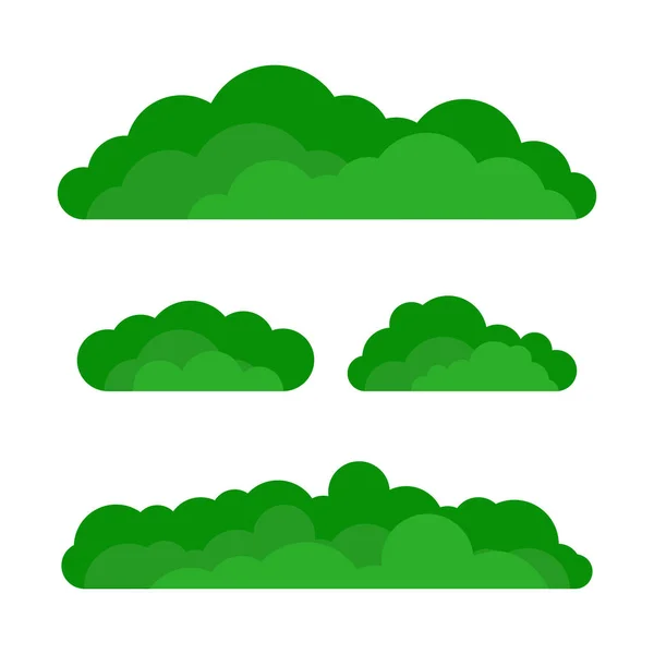 만화 녹색 나무 세트 — 스톡 벡터