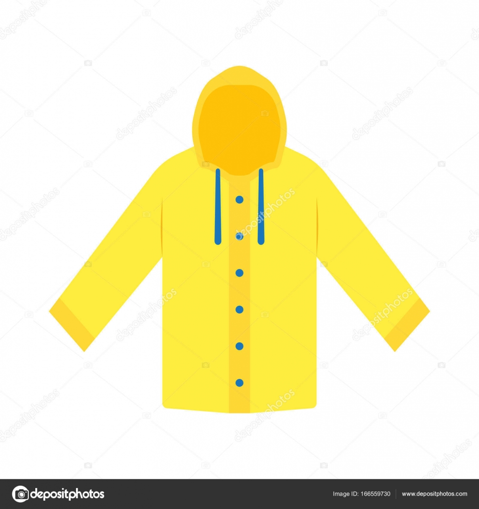 Yellow raincoat waterproof clothes Stock Illustration by ©Makc76 #166559730