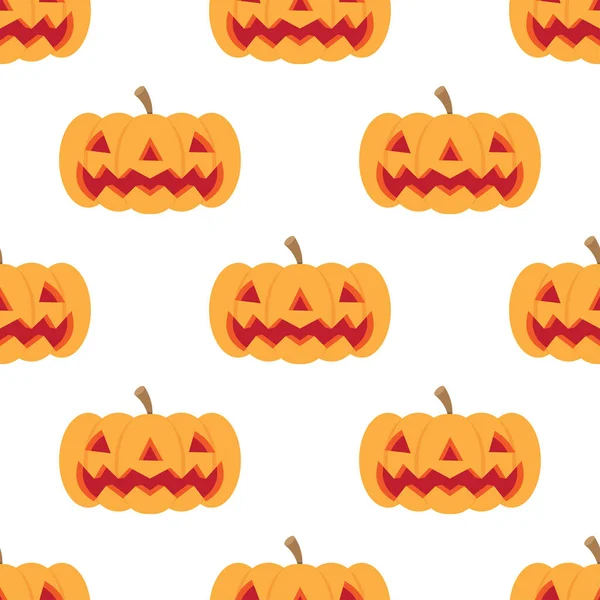 Naadloze Halloween patroon met set van eng pompoenen — Stockvector