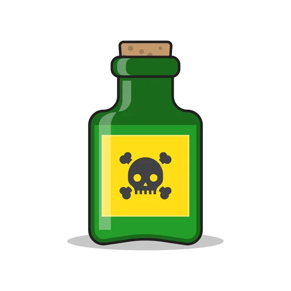 Bottiglia veleno vettore icona piatta — Vettoriale Stock