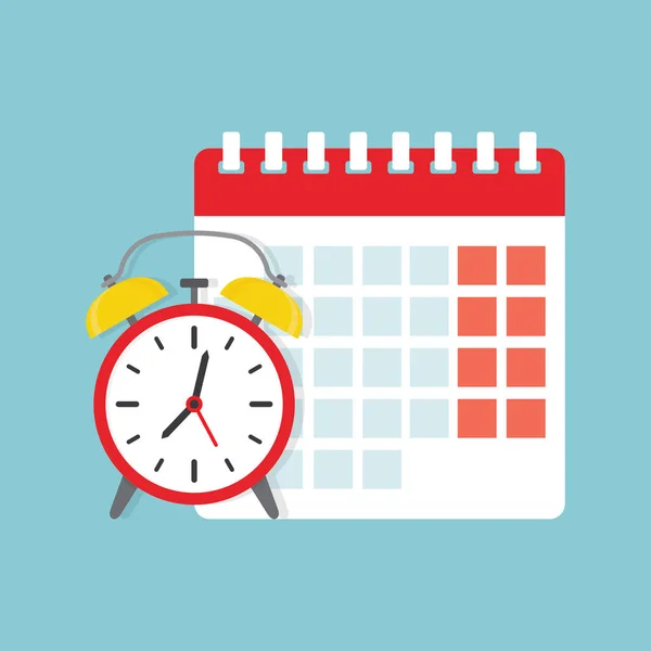 Calendario y el icono del reloj . — Vector de stock