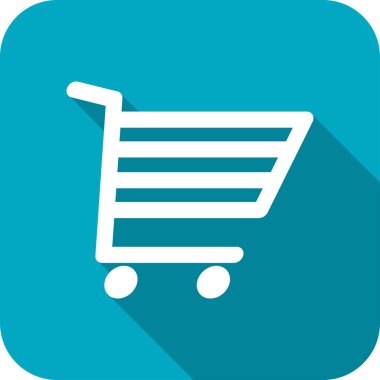 Uzun gölgeler ile alışveriş sepeti simgesini