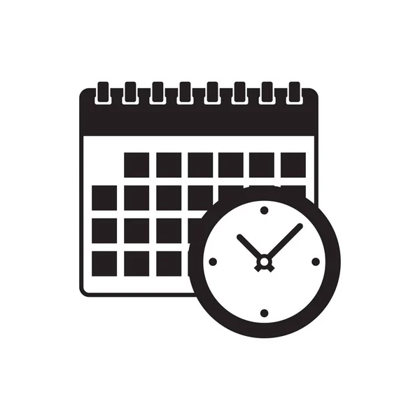 Εικονίδιο ημερολόγιο και ρολόι. — Διανυσματικό Αρχείο