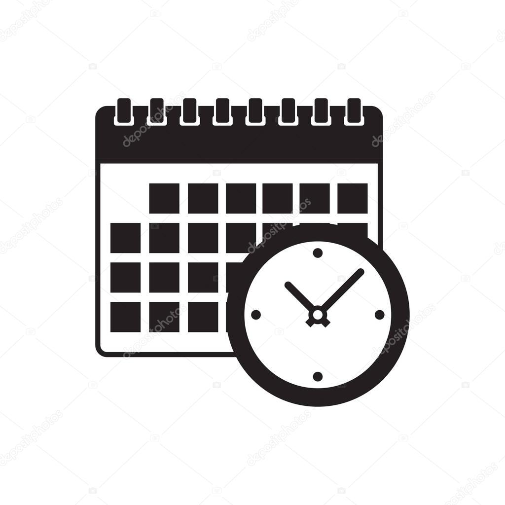 calendar and clock icon.