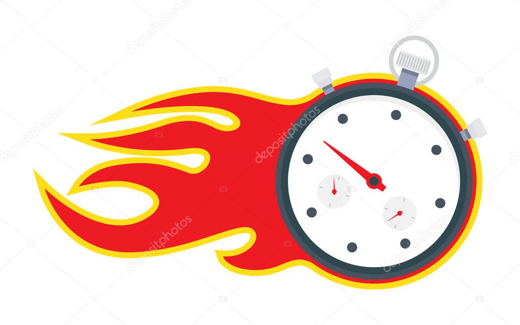 Stopwatch with fire frame