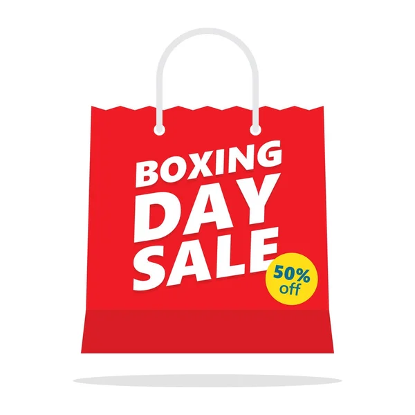 Venta día de boxeo. Bolsa de compras Vector — Vector de stock