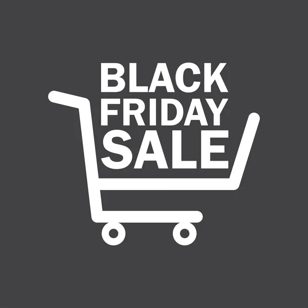Black friday sale icon. Shopping cart — Stock Vector