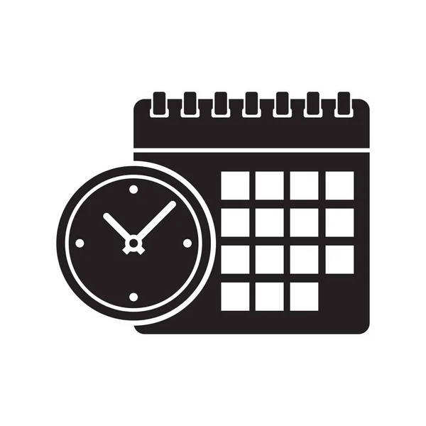 Calendar and clock icon. — Stock Vector
